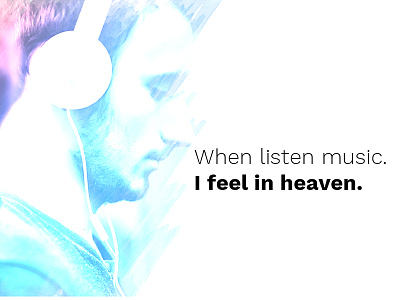 When listen music. I feel in heaven music uixux webbanner