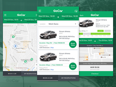 Gocar App android app ios mobile ui