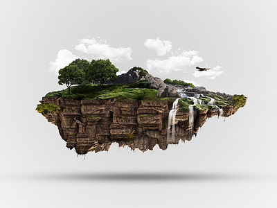 Floating Island - Part 1 bird island photoshop retouching