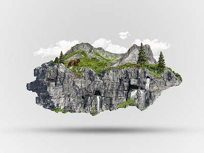 Floating Island - Part 4 bear island photoshop retouching