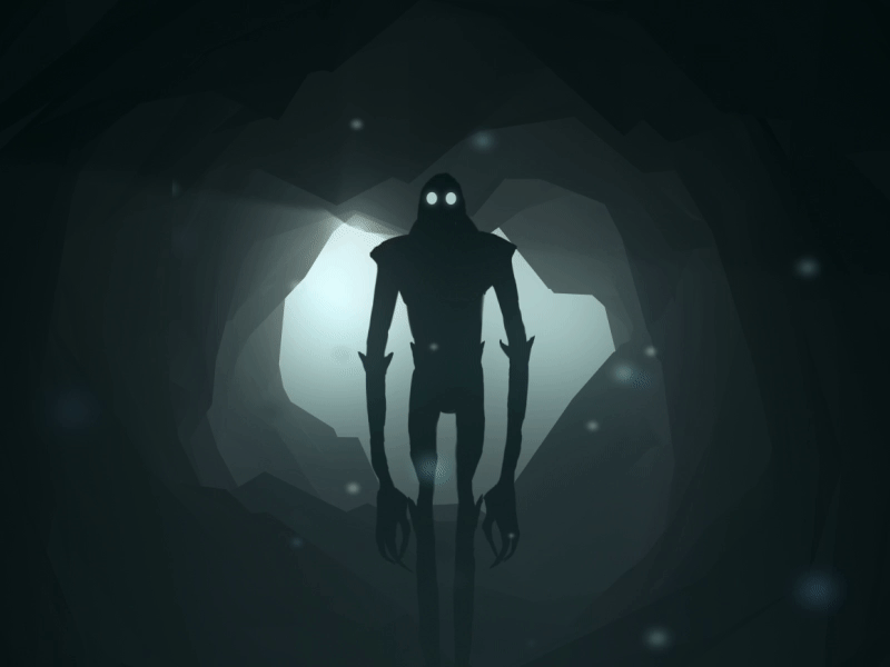 CREATURE alien animation creature dark fantasy gif horror illustration landscape mountains sci fi