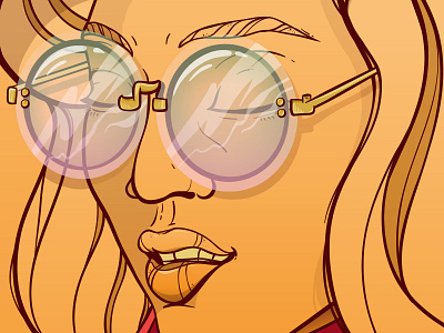 Rich girl digital girl glasses illustration portrait