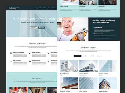 Multidot blue flat web web design webdesign website wordpress