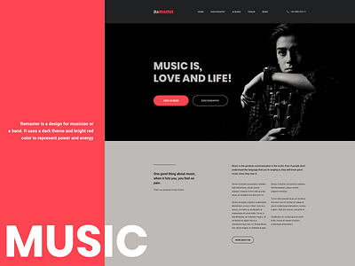 Remaster adobe xd music web web design website