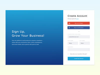 Day 01 - Sign Up adobe xd dailyui sign up