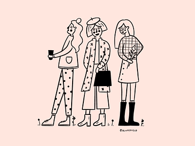 Fall Girls Doodle design doodle fall fashion girls graphic design hand drawn illustration lady lineart people procreate woman