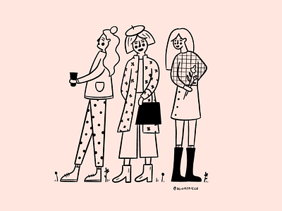 Fall Girls Doodle design doodle fall fashion girls graphic design hand drawn illustration lady lineart people procreate woman