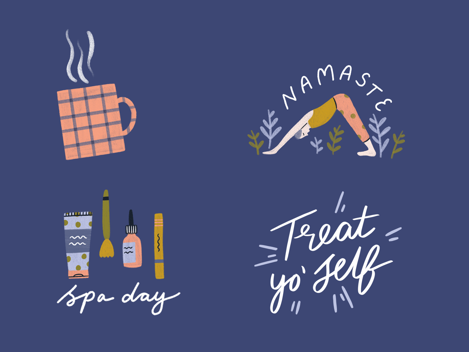 Self-care Stickers by Olivia Malone for Siege Media on Dribbble