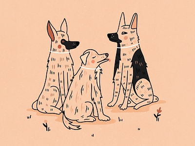 Doggos design dog dog illustration hand drawn illustration illustrator lineart pets pink procreate texture