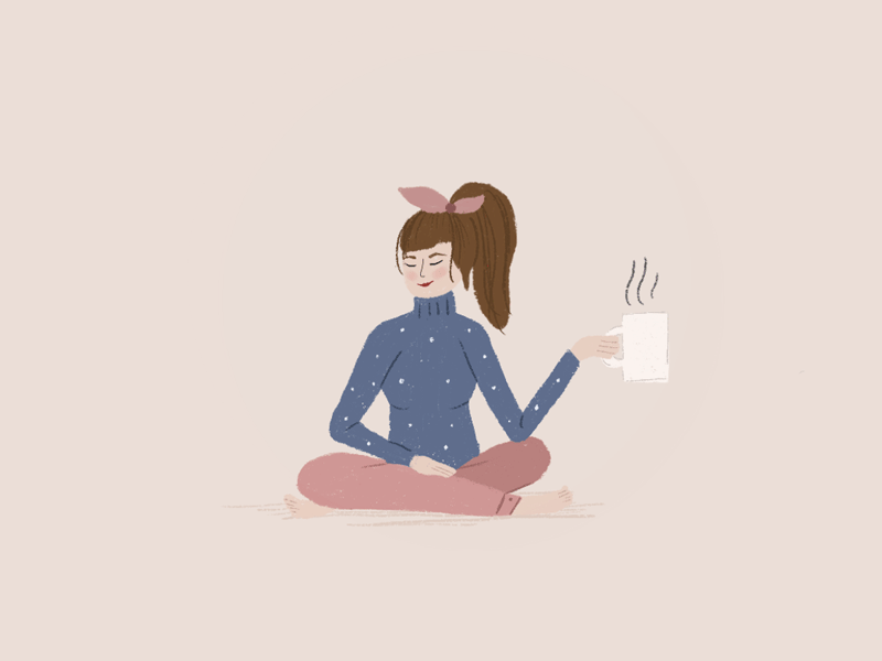 Cozy Coffee Gal coffee gif girl illustration ipadpro lady photoshop procreate