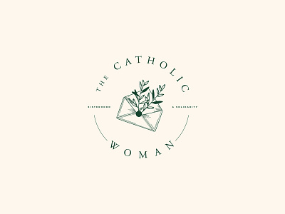 The Catholic Woman brand brand design branding catholic church envelope floral logo design logo design concept minimal design