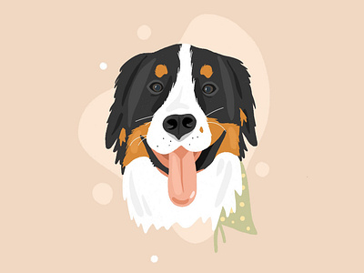Pike Portrait bernese mountain dog dog dog illustration dog portrait illustration puppy
