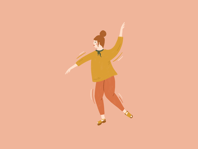 Dance It Out animation dance dancer feelings gif girl illustration lady move procreate
