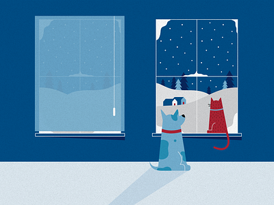 Winter Pet Safety cat cold dog flat illustration infographic marketing pets safety seo snow vector winter