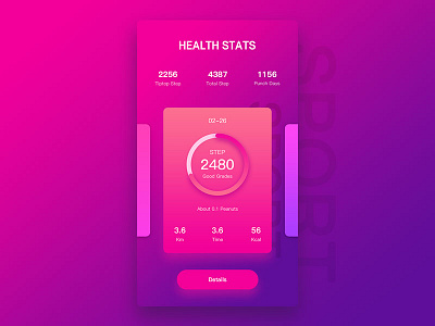 Health Stats app gradient ui