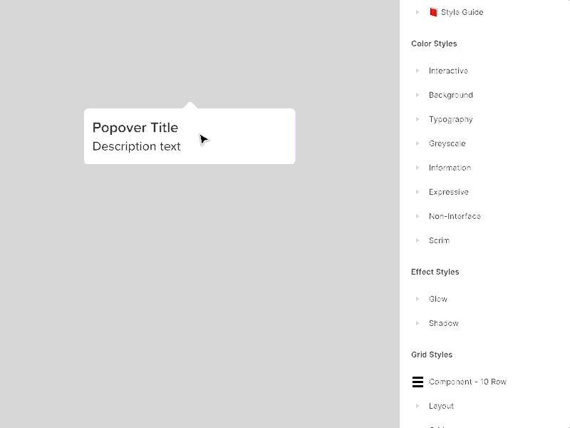 Tooltip and Popover design design system figma ui variable