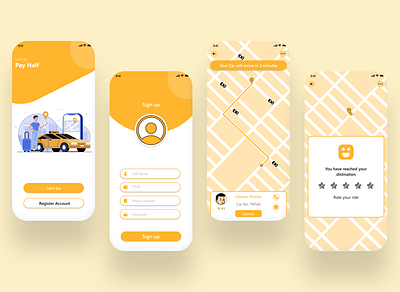 Taxi App UI design app design design graphic design illustration ui uiux ux vector