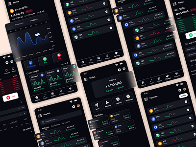 Cryptocurrency Trading Application app bitcoin branding crypto app crypto currency crypto wallet cryptocurrency design graphic design icon ios app iphone logo mobile mobile app motion graphics ui ui design ux web