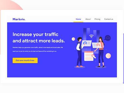 Marketo- Marketing Agency Landing Page bold font dashboad design dribbble illustration inspiration interaction design landing page landing page design minimal shot sketch typography ui ui ux ux website