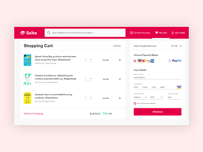 Saiko Book Store Checkout Daily UI Challenge #002