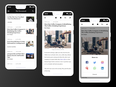 The Newsstand app with Social Share Daily UI Challenge #010