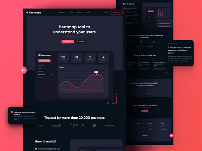 Landing Page Dark mode Design for Heatmaps