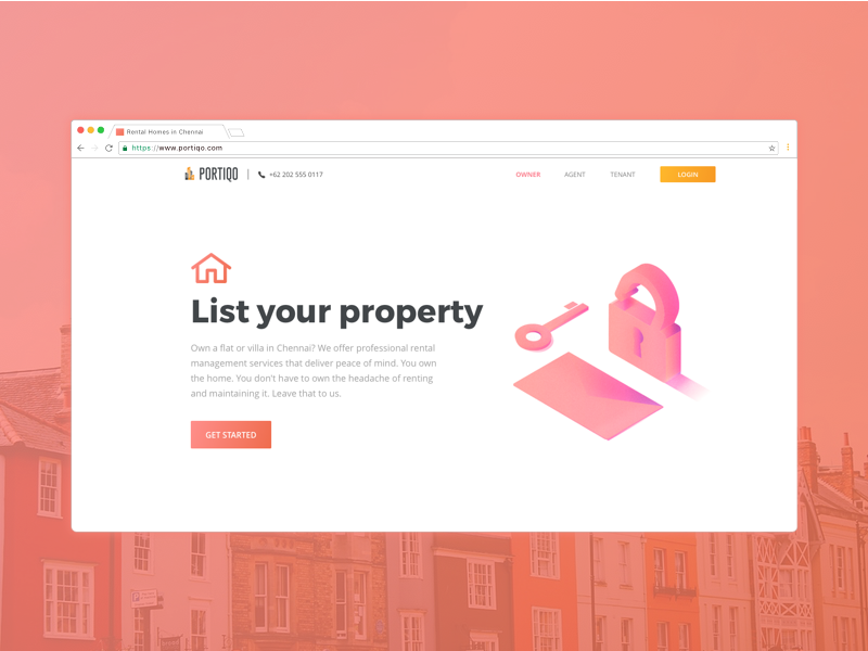 Real Estate Owner Page exploration realestate website experience interaction red uiux illustration