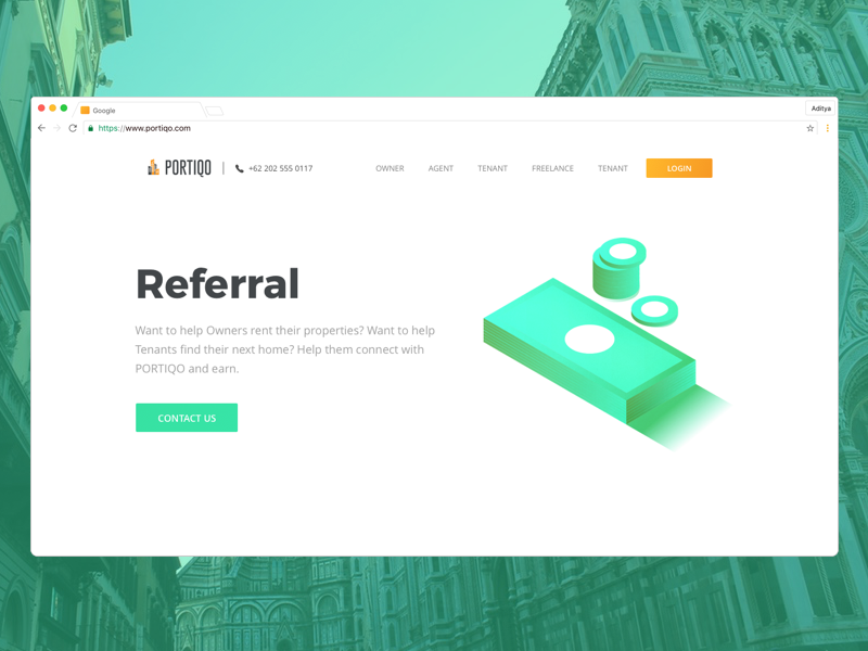 Referral Page web experience key realestate isometric gradient green neon website interaction illustration uiux