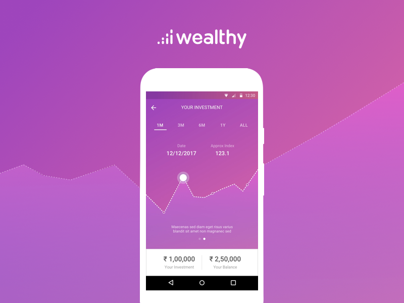 Investment Graph for Wealthy Dashboard design color finance android banking investment ux materialdesign gradient graph uiux