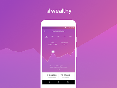 Investment Graph for Wealthy Dashboard android banking color design finance gradient graph investment materialdesign uiux ux