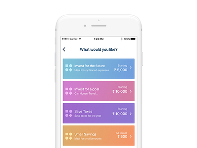 Wealthy iOS App Home Page WIP banking color design finance gradient investment ios uiux ux
