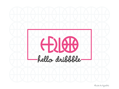 Hello Dribbble debut dribbble first shot hello invitation pattern thanks typography