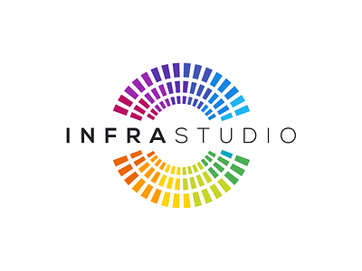 Infra Studio Logo center colorful logo rainbow spectrum