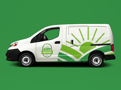 Minivan Car Design branding car foil green monochrome