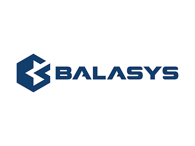 Balasys Logo futuristic hexagon it it security logo navy blue