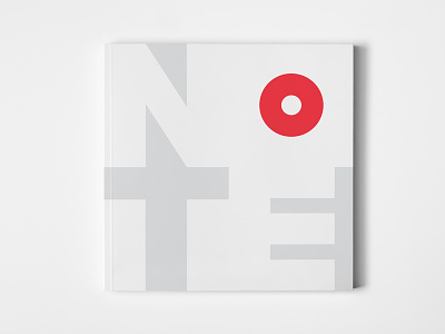 NOTE Notebook circle dot gray minimalism negative space note notebook print red typography