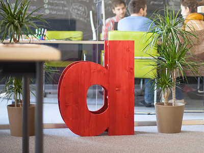 Wooden d - Interior Branding Object