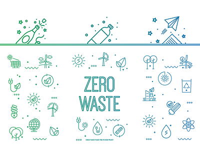 Zero Waste - Selective Waste Bins bins environmental glass gradient icons paper plastic selective waste