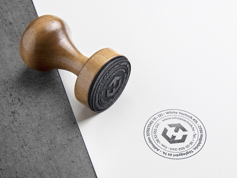 White technik rubber stamp