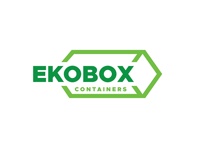 Ekobox Containers Logo box container eko geometry green logo