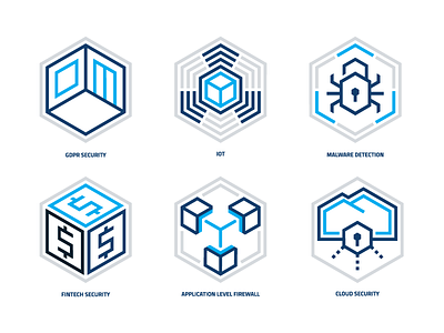 Balasys / Security Solutions Icons geometry hexagon icon icon set iconset isometric