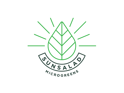 Sunsalad Microgreens Logo bio eco green leaf line microgreen sun sunsalad thin