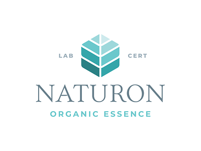 Naturon Organic Essence Logo bio blue branding geometry green hexagon leaf leaf logo linear fade logo nature organic turquise