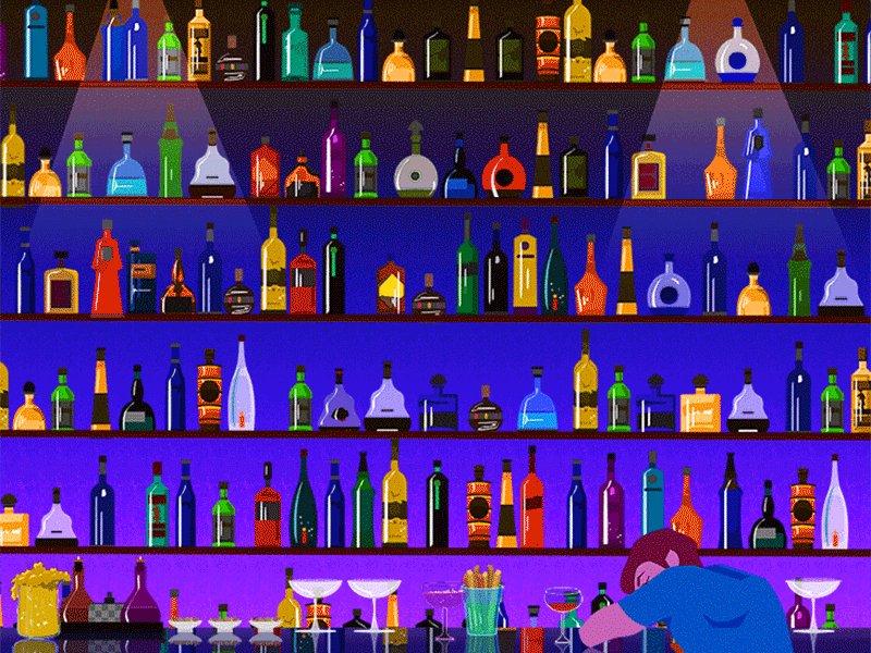 Friday Night adobe animate alcohol bar drinks firday night flash illustration motion motion graphic