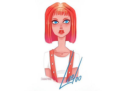Leeloo drawing female female character heroin illustration leeloo milla jovovich movie movie character portrait the fifth element