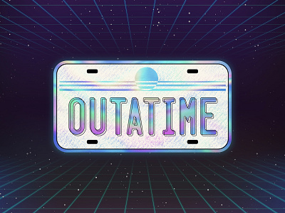 ROADS? 80s back to the future design hologram holographic illustration outatime rebound retro sticker sticker mule stickermule vector