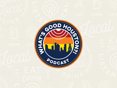 What's Good Houston Podcast branding design graphic design houston identity logo mark podcast radio rebrand rebranding texas