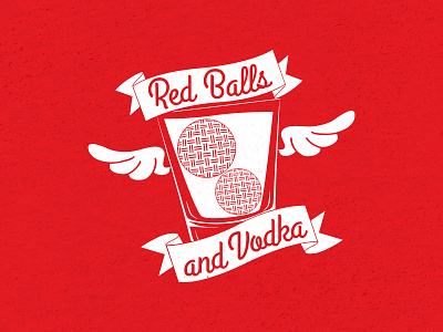 Red Balls and Vodka adults ball branding design graphic design identity illustration kickball logo shirt shot sports vector vodka