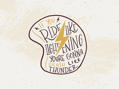 Crash Like Thunder design hand lettering illustration ipad ipad pro lettering motorcycle procreate quote type typography