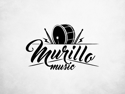 Murillo Music badge brand branding design drum graphic design logo music
